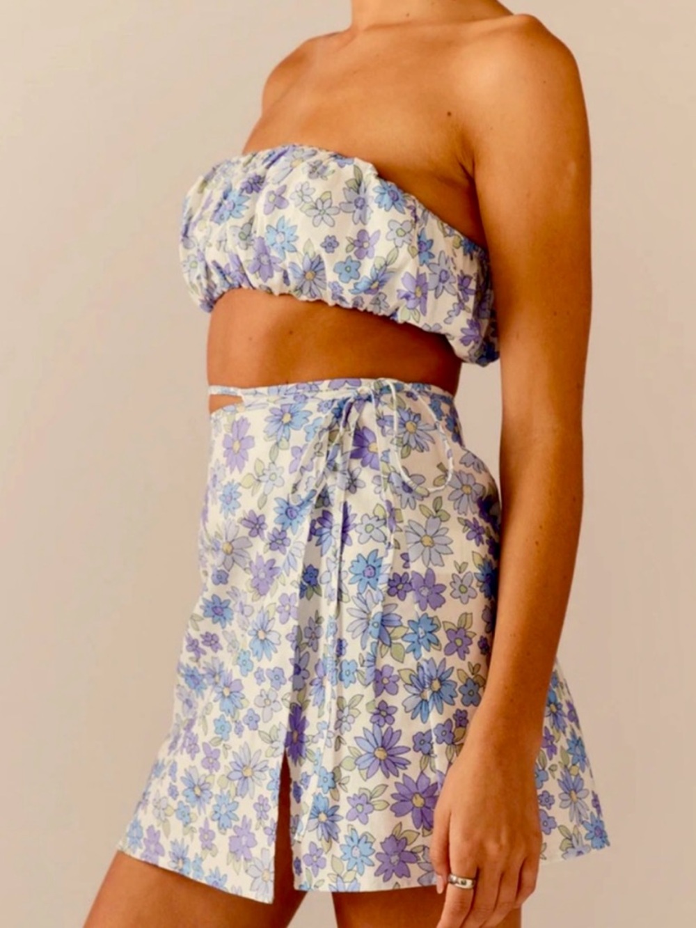 Peppermayo Wrap Floral Mini Skirt US 2 Feminine Spring Summer